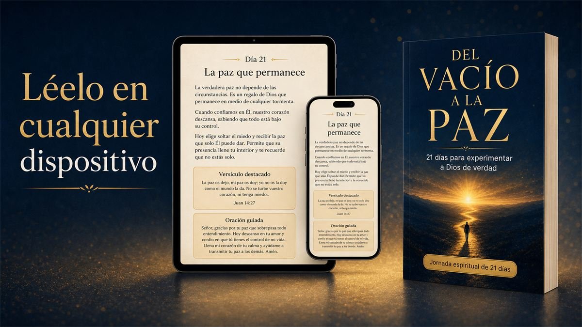 El ebook Del Vacío a la Paz en tablet, celular y versión impresa